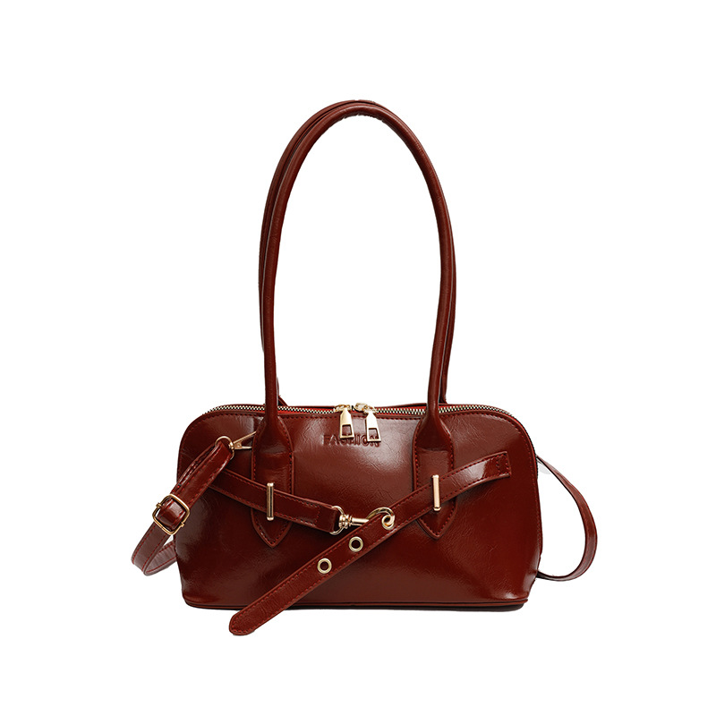 Bolso retro, bolso de cercanías para mujer, otoño 2024, nueva moda, bolso de axila de nicho coreano, bolso de bolos de gran capacidad