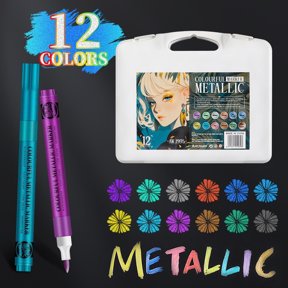 Marcador de metal DIY modelo de tarjetas de saludos de contabilidad de acrílico colorido blando caligrafía impermeable hermosa pluma