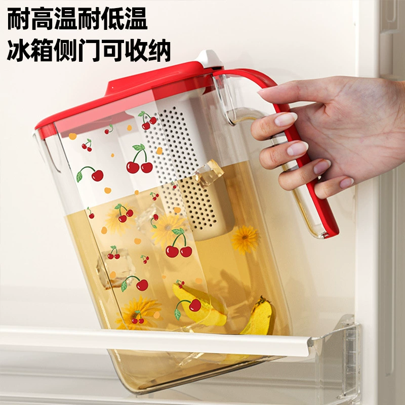 Flavored tea, transparent plastic capacious teapot for home use, simple and elegant design