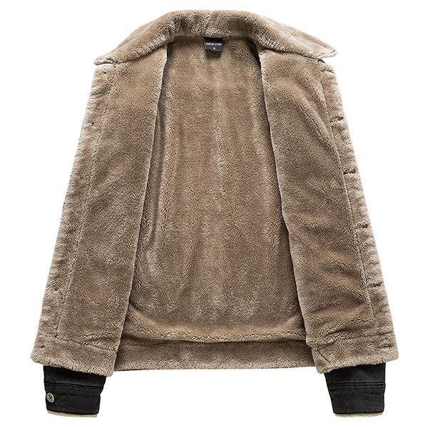 men's denim warm casual jacket
