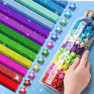 Gradient Color Star Origami Paper Folding Special Paper Star Handmade Lucky Star Small Star Folding Strip Children's Colored Card Paper