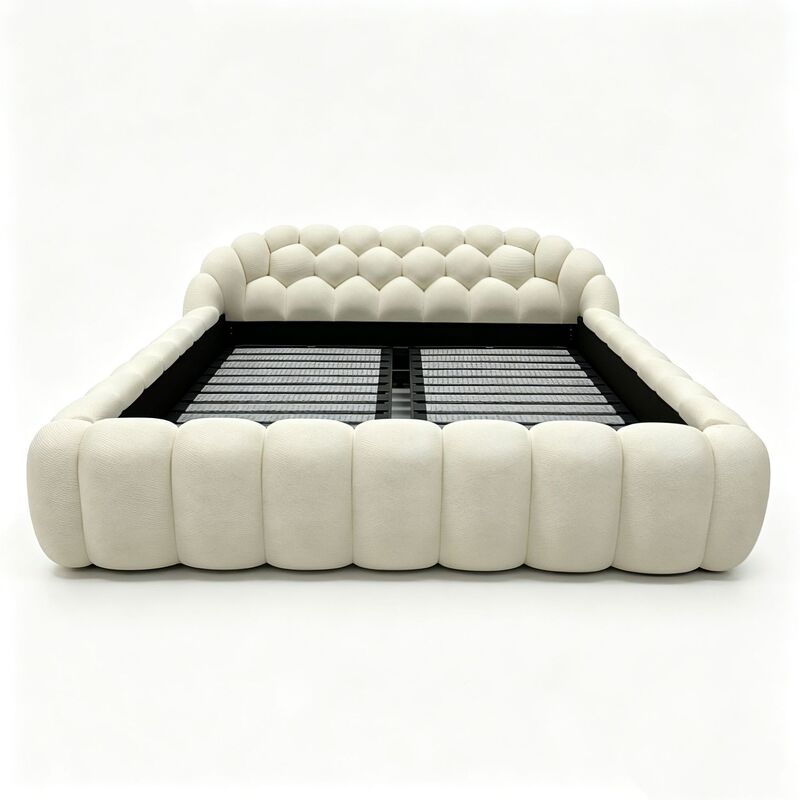 Shaped Foam Bubble Soccer Bed, 5D Honeycomb Mesh Fabric, Bedroom Furniture, Modern Minimalist Tatami Designer Fabric Bed