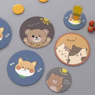 Heat Insulation Mat Coaster Anti-scalding Table Mat Silicone Mat High Temperature Plate Mat Cartoon Beat Mouse Mat Desktop Placemat