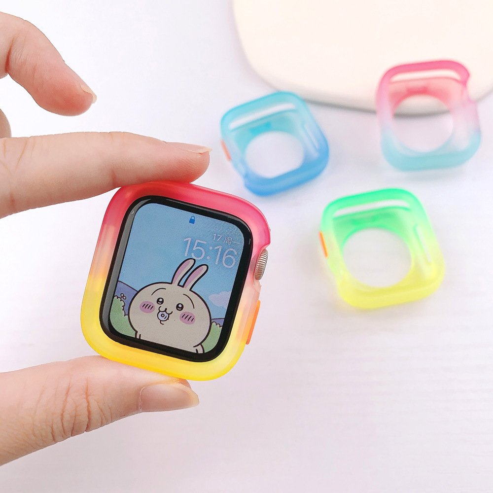 iwatch gelatina caramelo color dial cubierta para Apple Watch silicona TPU cubierta suave