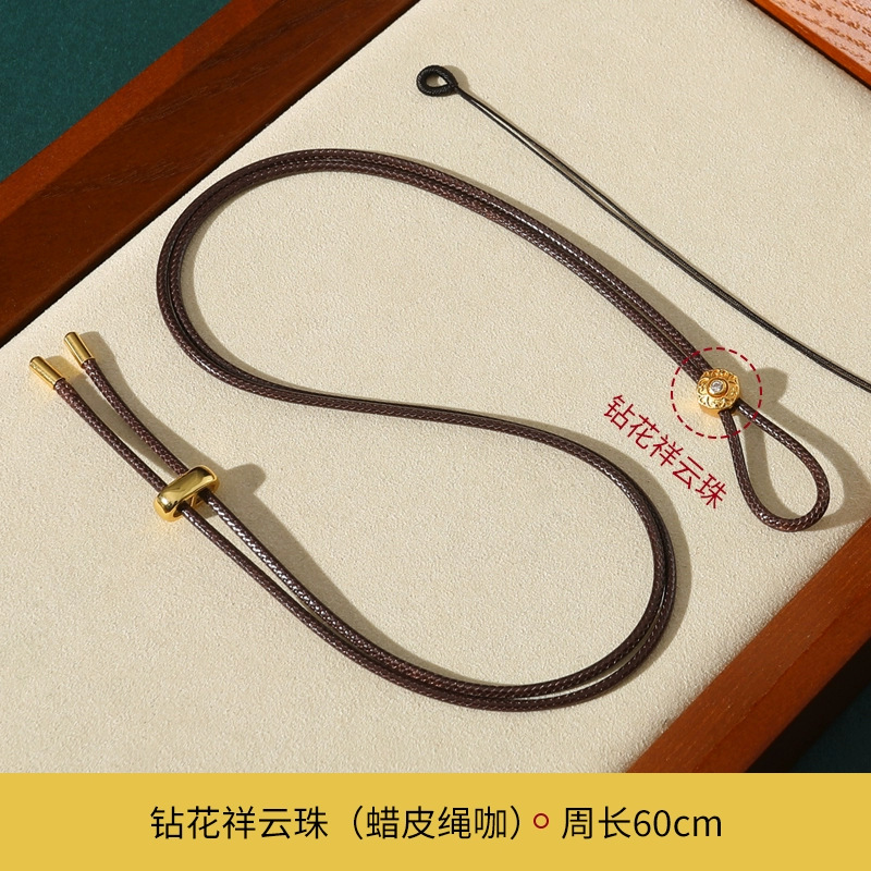 Laopou con colgante de oro cuerda tejida a mano brújula de ocho tesoros cuerda de colgante de jade de seguridad cuerda de grasa