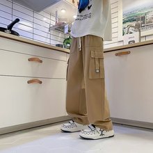 工装裤子男秋冬新款美式高街垂感直筒裤男士纯棉痞帅宽松休闲长裤