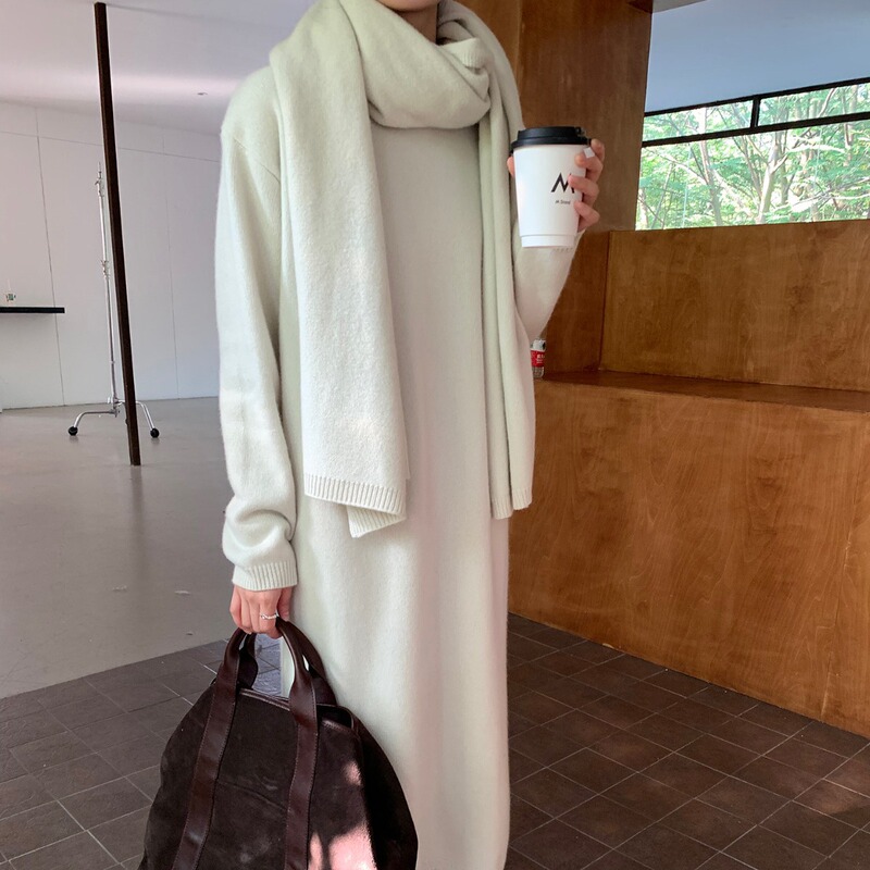 [No refund or exchange] Guangzhou Sanxing wool winter dress women's all-match knitted dress casual dress 2315