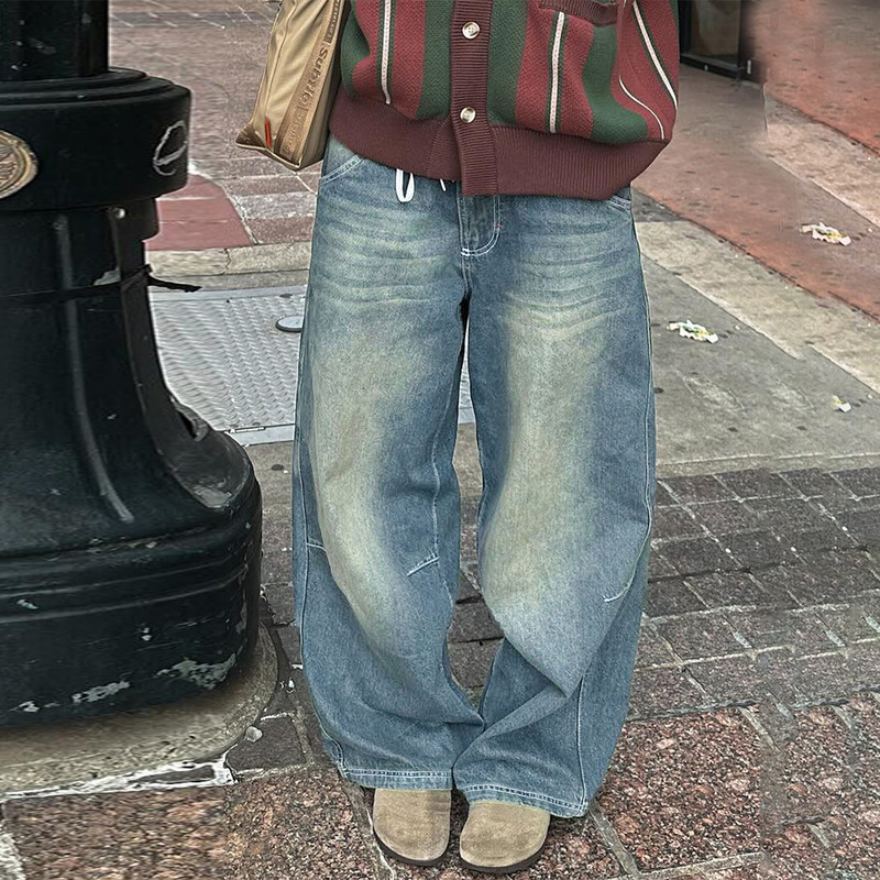 2026 Cross-Border European and American Spring/Summer Wide-Leg Boyfriend Style Casual Straight Wide-Leg Fashion Versatile Women's Jeans