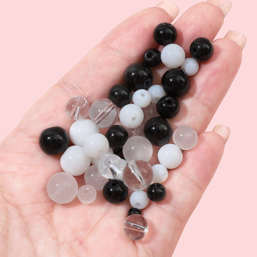 Imitation Jade Glass Crystal Bead Handmade Solid Color DIY Material Bracelet Transparent Jewelry Glaze Loose Beads Wholesale
