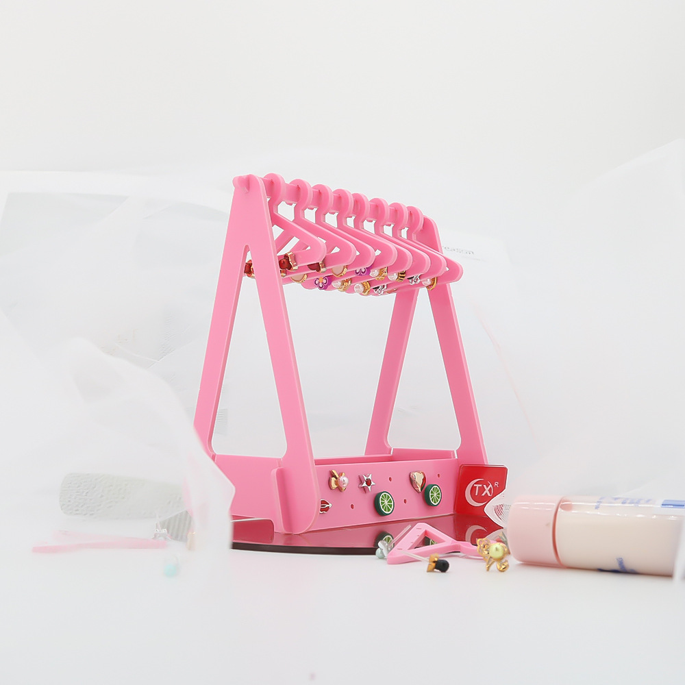Cute Simple Style Solid Color Plastic Jewelry Rack display picture 14