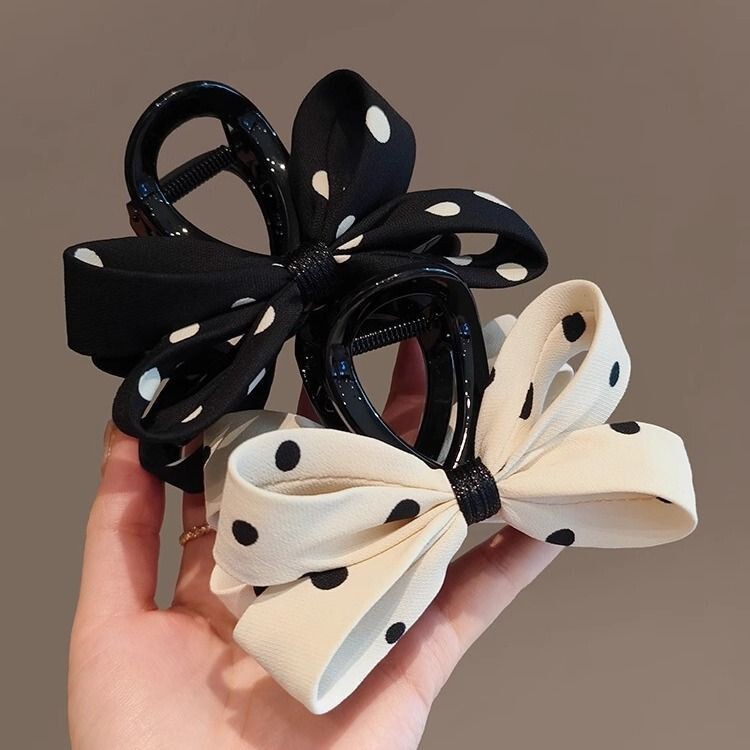 South Korea hair accessories wholesale fashion wave point elegant hair bow large grip clip women's back of the head shark clip new South Korea hair accessories wholesale fashion wave point elegant hair bow large grip clip women's back of the head shark clip new