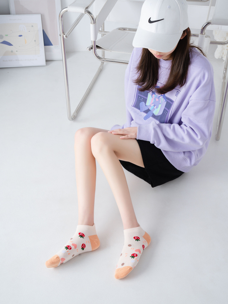 女士春夏立體跟船襪