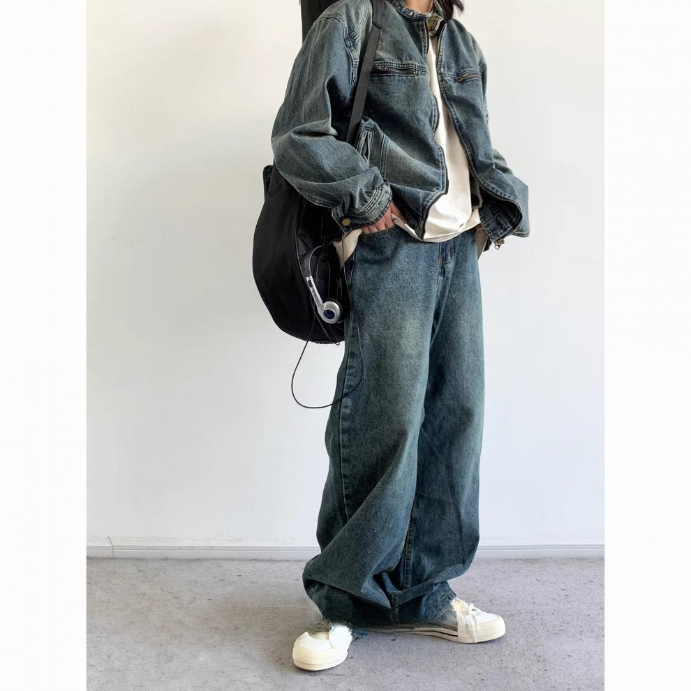 Retro Washed Vintage Denim Jacket For Men And Women Oversized_voghion.com