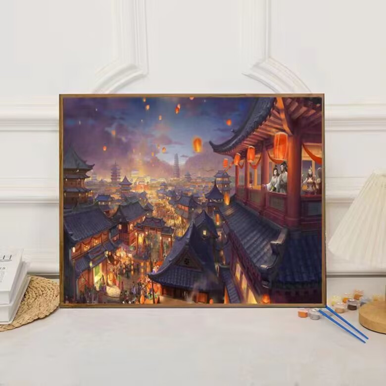 Caqui pintura simple pintura decorativa pintura china todo va bien bricolaje pintura al óleo digital pintado a mano pintura al óleo de relleno estilo chino