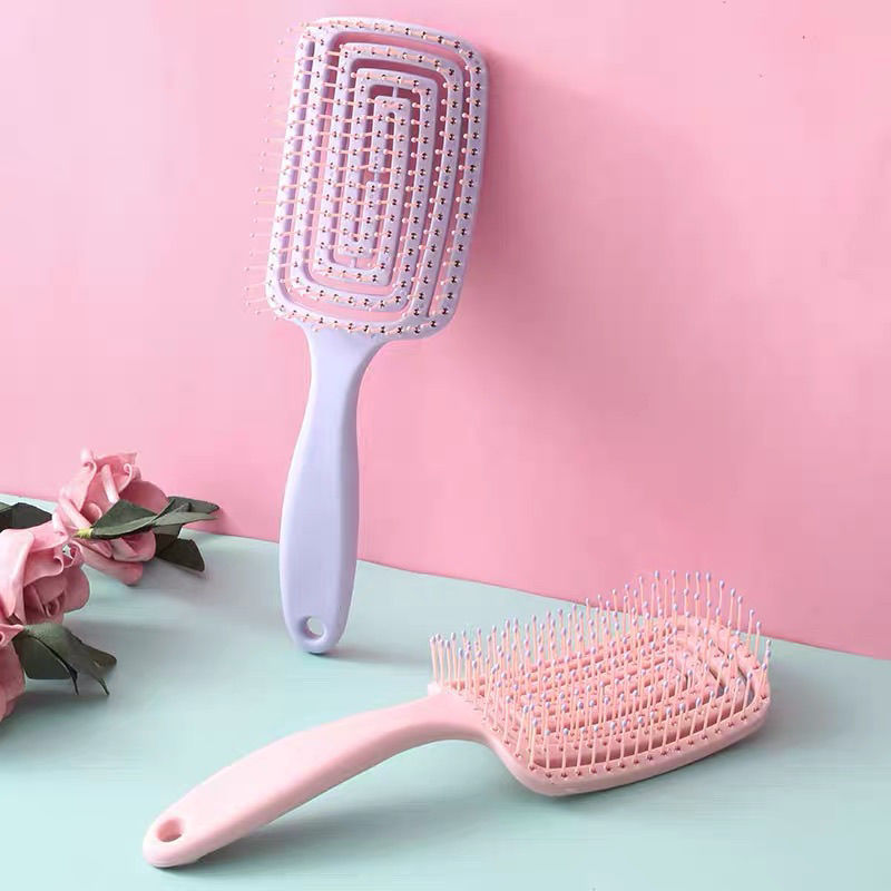 가정용 중공 빗 슈퍼 핏 걸스 스트레이트 헤어 빗 스트레이트 헤어 마사지 빗 푹신한 빗 곱슬 머리 스타일 빗 도매