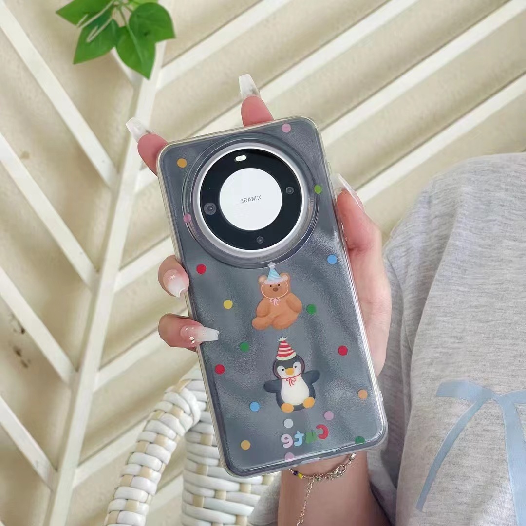 Capa única-fondo negro arena fina color lunares pingüino oso xx2