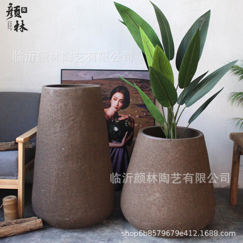 Grandes macetas al aire libre paisaje cerámica maceta de cerámica gruesa gran decoración de cerámica gran vasija de cerámica gran vasija de flores nórdico