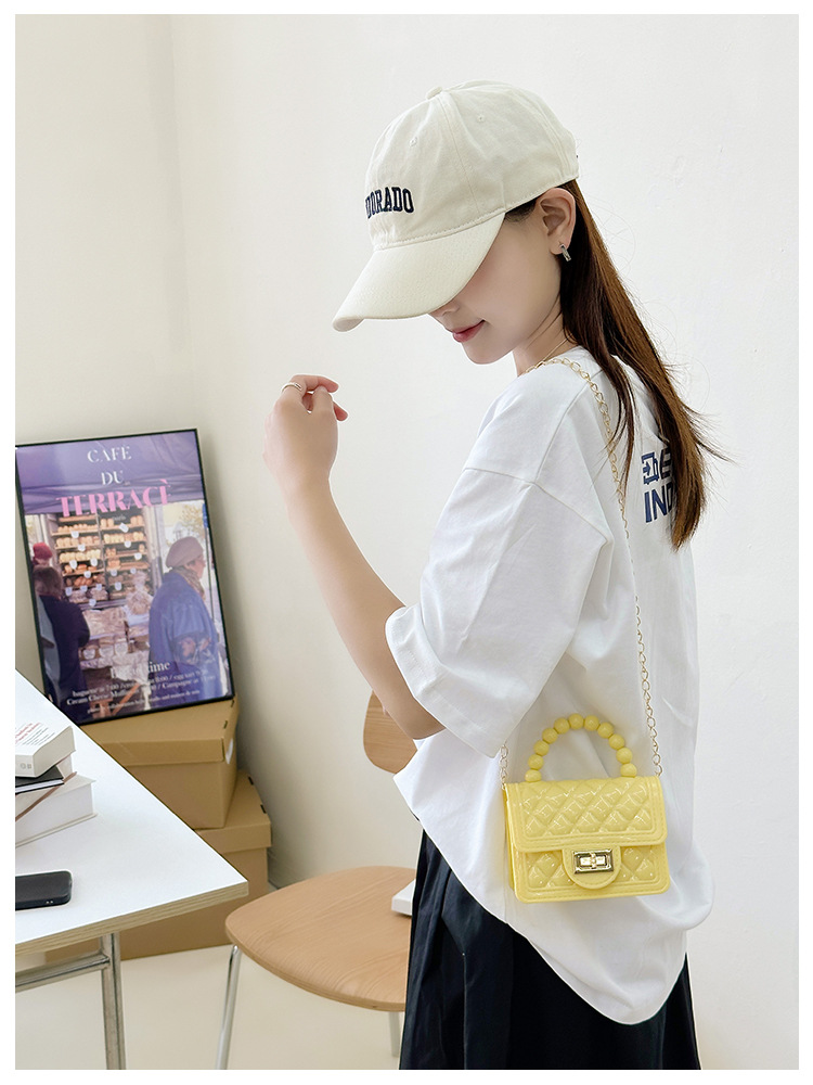 157g Weight Polyester Lining Material Flip Cover Closure Type Single Shoulder Strap Strap Type Jelly Bag Bags Type Casual, Holiday Occasion PVC Material Solid Color Pattern All Seasons Season Women's Gender Basic, Classic Style Style Square Shape Small Size Women's Small PVC Solid Color Basic Classic Style Square Flip Cover Jelly Bag 13