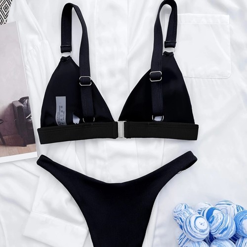 2025 New Model Cross-border Solid Color Mesh Sexy Split Bikini for European and American Import and Export Two-Piece Swimwear Available