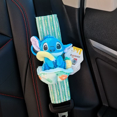 Seat belt shoulder pad Seat Belt Shoulder Cover - stitch-its-raining-candy-green-shoulder-cover