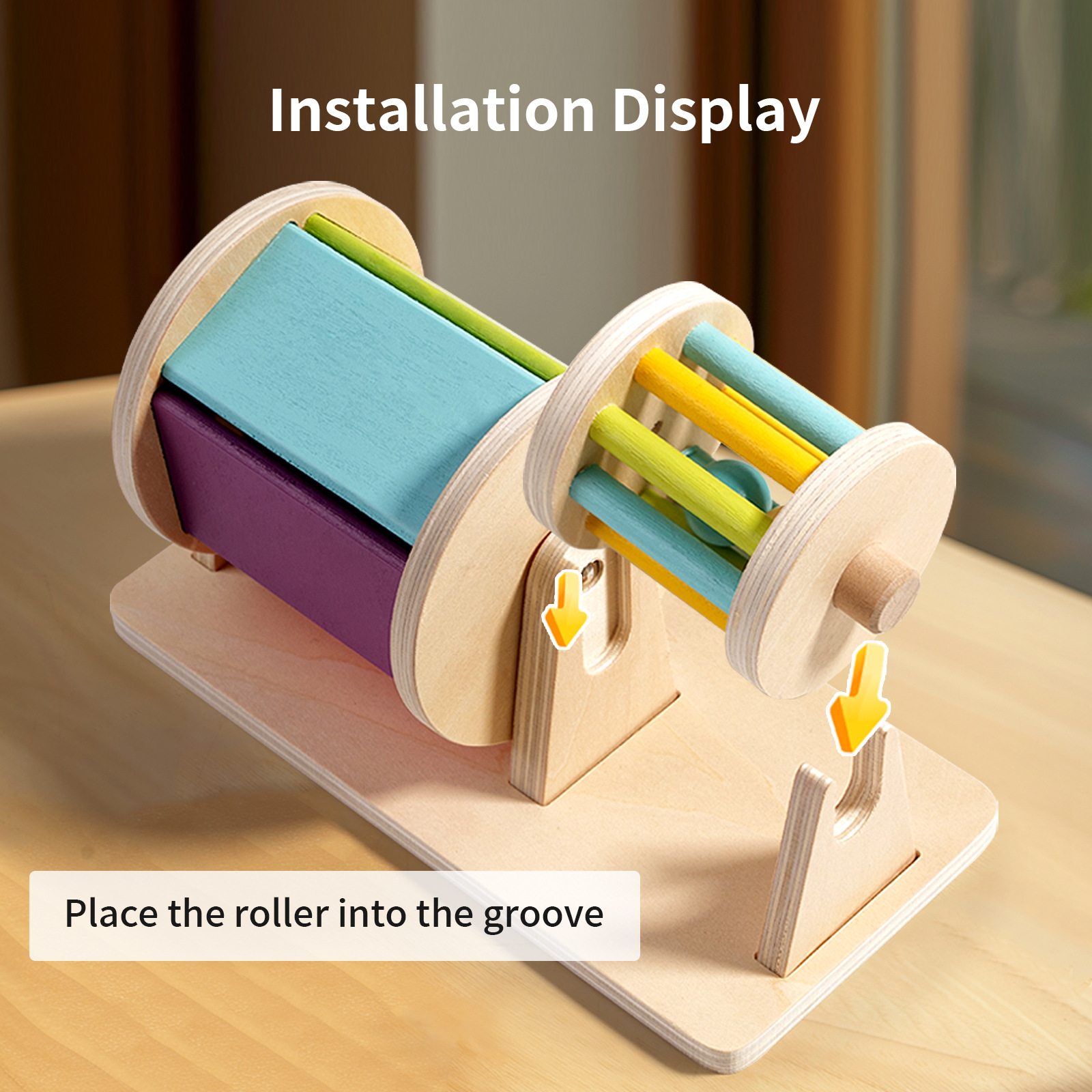 Tambor textil de madera para bebés color cognitivo sensorial juguetes mano-ojo coordinación Montessori ayuda de enseñanza temprana