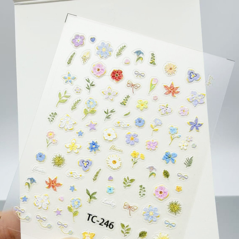 Fresh and Simple Summer Wildflower 5D Embossed Three-Dimensional Nail Art Stickers, Oil Painting Small Flowers DIY Phone and Nail Stickers Wholesale Fresh and Simple Summer Wildflower 5D Embossed Three-Dimensional Nail Art Stickers, Oil Painting Small Flowers DIY Phone and Nail Stickers Wholesale