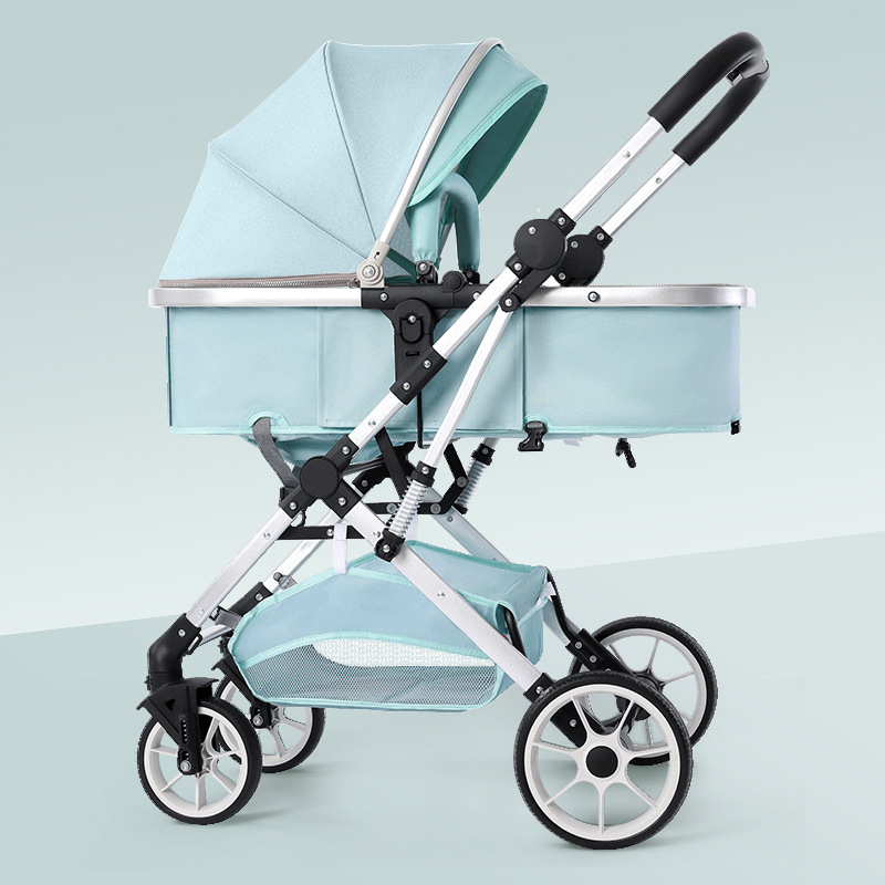 alto paisaje coche de bebé plegable bidireccional coche de niños caminando artefacto coche de bebé EVA ruedas ligeras