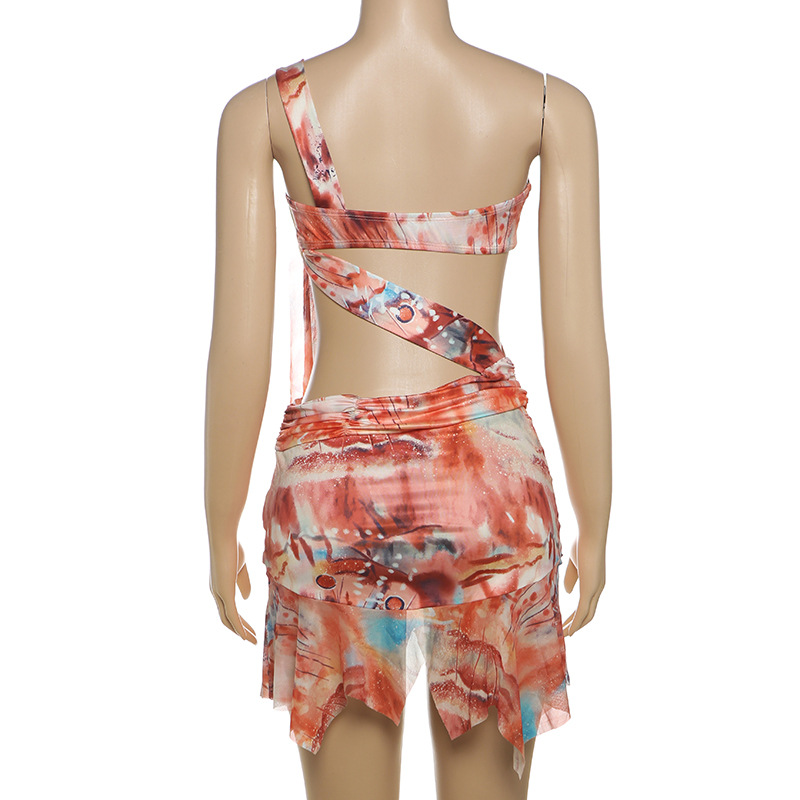 Robe moulante sexy à dos nu-L'Essence de l'Été 8 Robe moulante sexy à dos nu-orange-vue dos 1