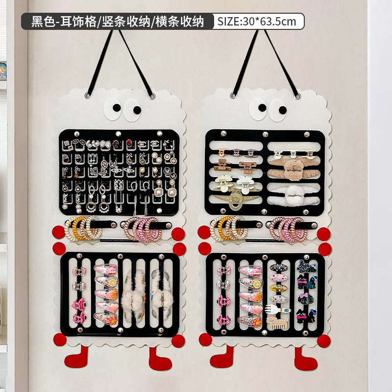 首饰收纳神器门后墙上耳环耳钉展示架毛毡挂袋发饰饰品整理置物架|undefined