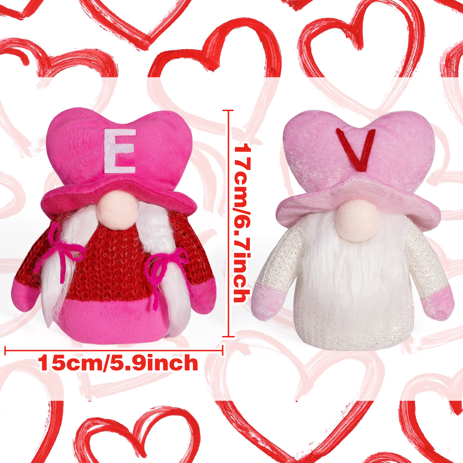 Nuevos productos transfronterizos de muñecas sin cara del día de San Valentín creativas LOVE Rudolph muñecas adorables decoraciones navideñas decoraciones