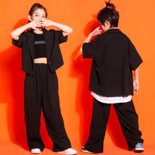 Children's hip-hop fashion clothing hip-hop boy's suit children's clothing fried street hiphop suit girls jazz dance costume summer