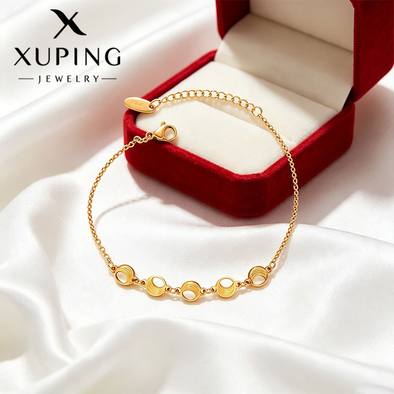 Pulsera Geométrica Redonda de Acero Inoxidable Galvanizado para Mujer