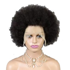 小卷非洲曲爆炸头afro wig真人假发头套human hair前蕾丝假发