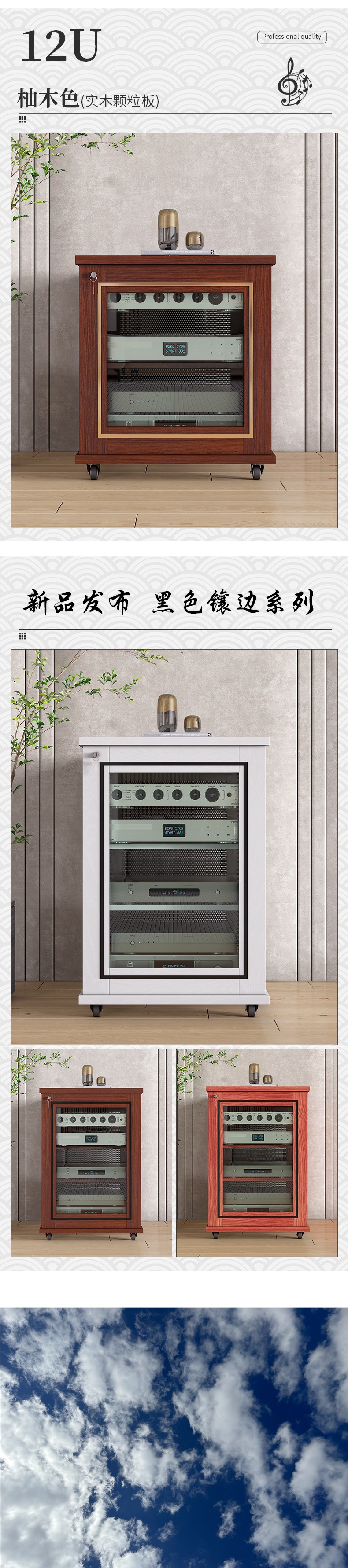 Power amplifier cabinet office cabinet audio cinema KTV performance cabinet equipment cabinet with U bar audio-visual cabinet power amplifier cabinet U