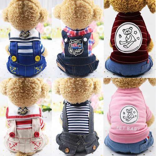 Four-legged clothes, navy style, spring, summer and autumn new sizes, dog clothes, pet clothes, cat clothes, pet supplies