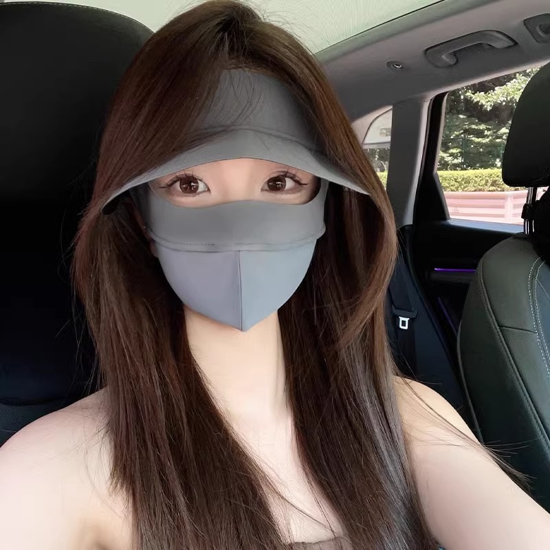Máscara facial de protección solar, máscara facial completa, protección UV integrada, máscara facial transpirable para exteriores, ala ancha.