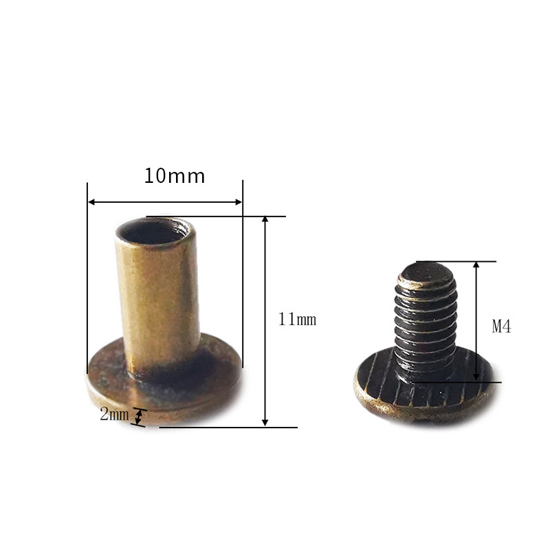 Bronze 10x11mm copper ledger nails + m4 slotted iron screws