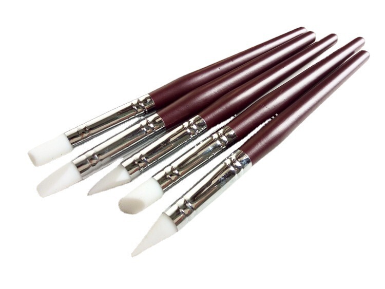 Silicone pen 5 PCs suit special pen for white liquid watercolor oil painting texture professional nail carving embossing pen