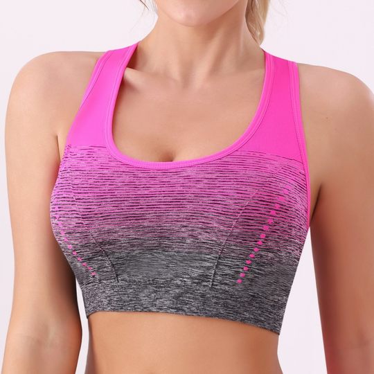 Zhanrun Cross-border 2110 Seamless Gradient Running Fitness Yoga Sports Underwear with Chest Pad Detachable sports