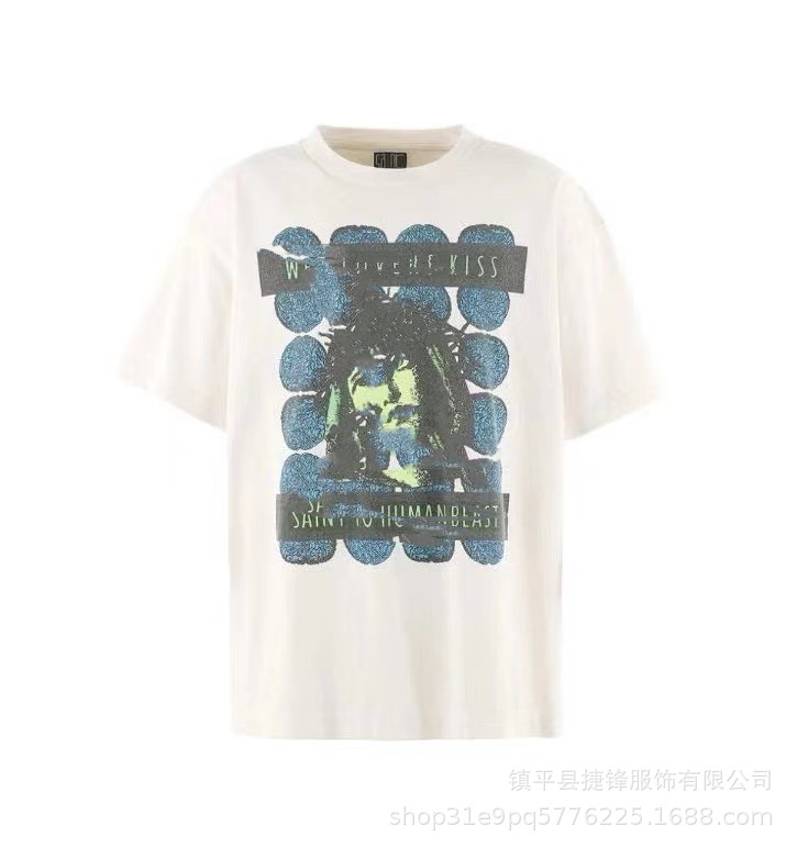 クロスボーダーの新型欧米のファッションブランドのレトロな水洗いは古い落書きをします。