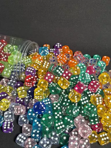 18mm Transparent Rounded Corner Table Game Role-Playing Props Game Entertainment Teaching Acrylic Crystal Large Dice Iridescent