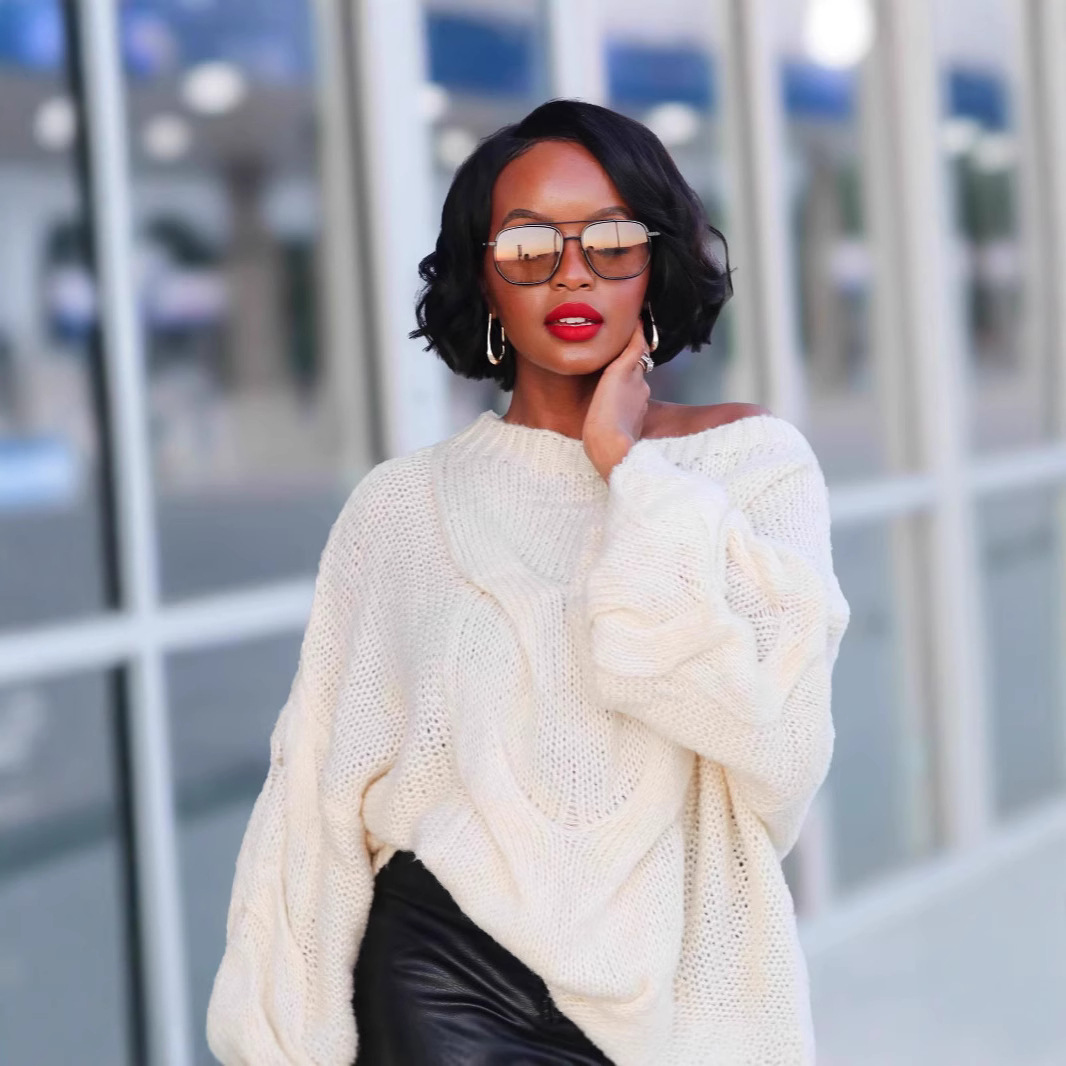 Pull oversize en maille torsadée pour femme - Pull d'hiver confortable avec points texturés 3D, coupe ample, style bohème chic, idéal pour l'automne et l'hiver_voghion.com