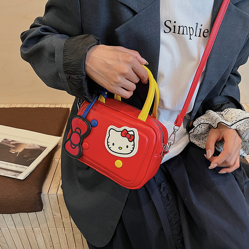 超萌森系ins可爱kitty保龄球包2025新款气质百搭手提单肩斜挎包潮|undefined