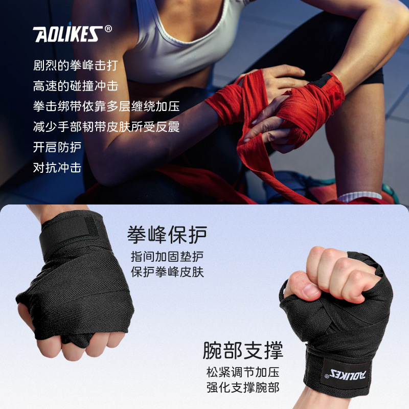 Cinturón de mano atado de boxeo 1.5/3/5 m vendaje elástico algodón absorbente de sudor protector de mano Sanda entrenamiento de Muay Thai cinturón de mano enrollado antideslizante