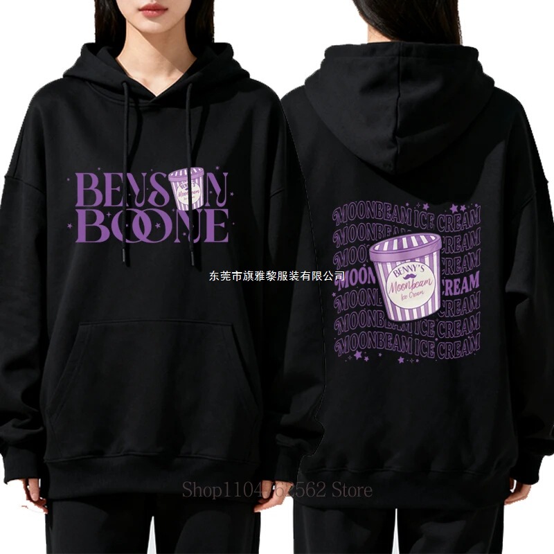 Benson Boone Graphic Hooded Women's Casual Fashion Long-Sleeve Pullover Autumn and Winter Wool Sweatshirt