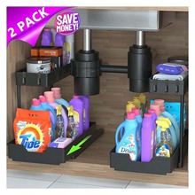 跨境抽拉式调料置物架客厅桌面收纳整理架简易厨房多功能下水槽架