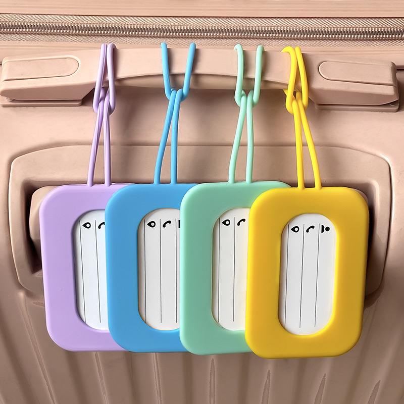 Solid Color Luggage Tag, Suitcase Identification Tag, Anti-Lost Identification Tag, Silicone Name Tag, Travel Suitcase Boarding Tag