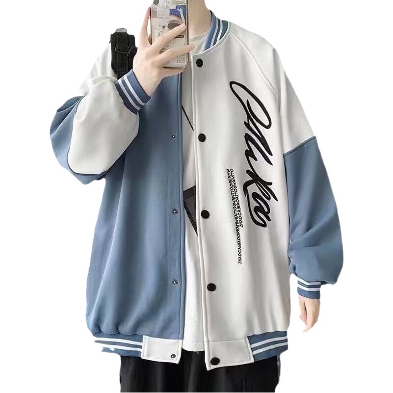 American Pu Shuai color a juego diseño uniforme de béisbol hombres y mujeres primavera y otoño marca de moda casual chaqueta de pareja de todo fósforo