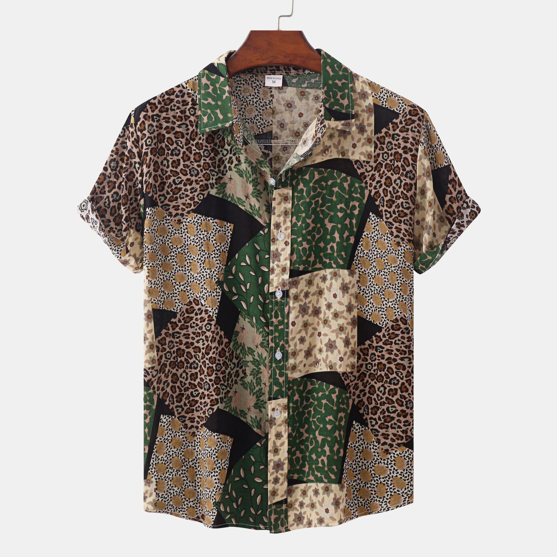 Comercio exterior AliExpress 2022 verano nueva camisa floral impresa de manga corta para hombres Camisa de manga corta para hombres florales europeos y americanos para hombres