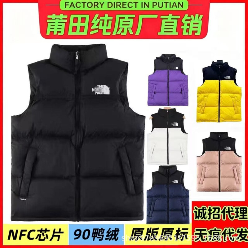 Putian High-End Version North Face 1996 down Jacket Vest Unisex Autumn and Winter Tnf700 Fluffy American Version Embroidery Putian High-End Version North Face 1996 down Jacket Vest Unisex Autumn and Winter Tnf700 Fluffy American Version Embroidery